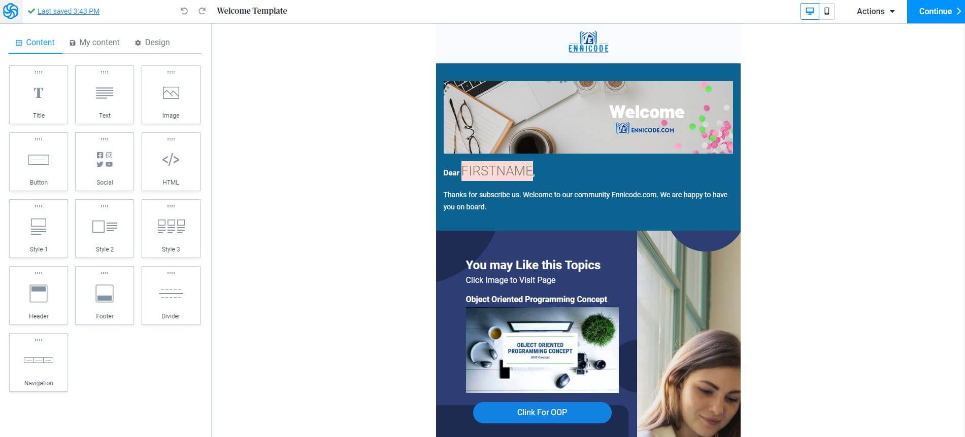 Email Design and Personalization in Sendinblue